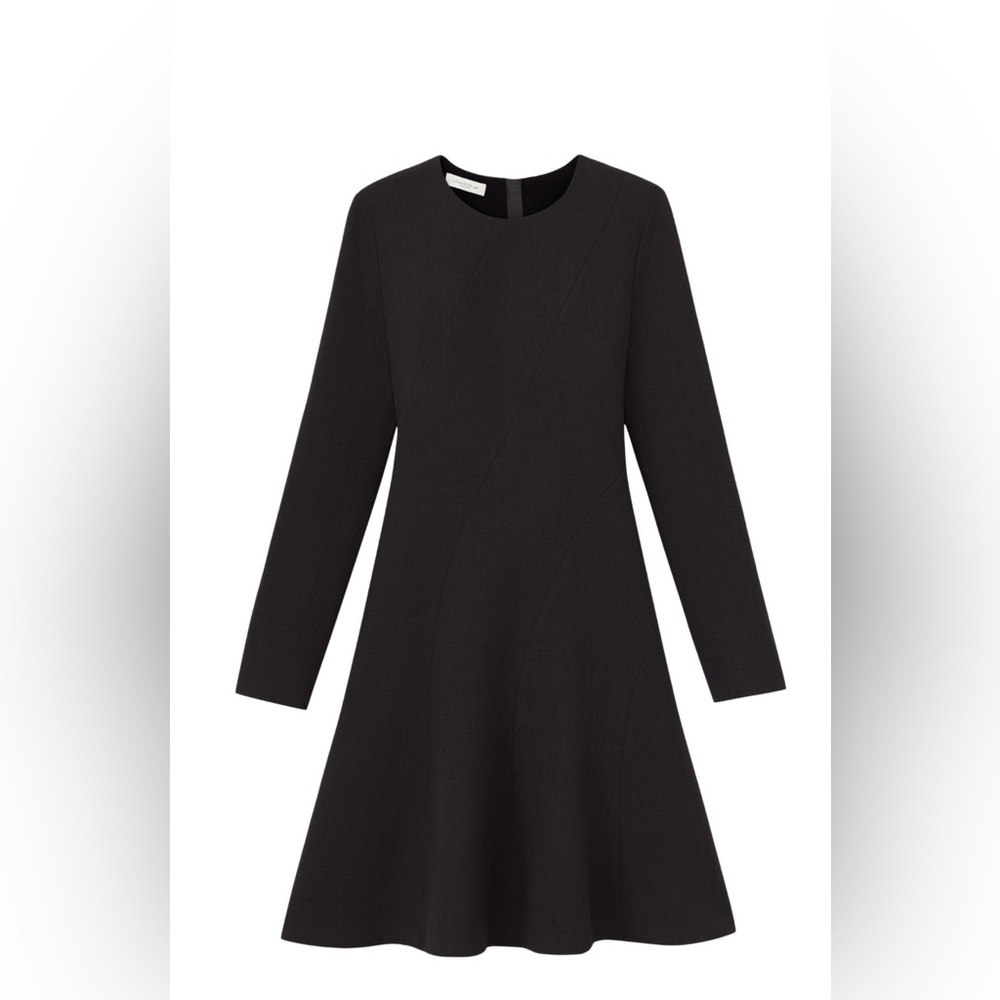 Lafayette 148 New York Black Long Sleeve Nouveaux Crepe Dress